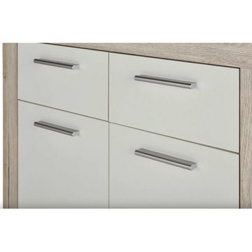 Forte Möbel Kommode Sideboard BACCIO Kommode Sandeiche / Weiss ca. 83 x 92 x 34 cm