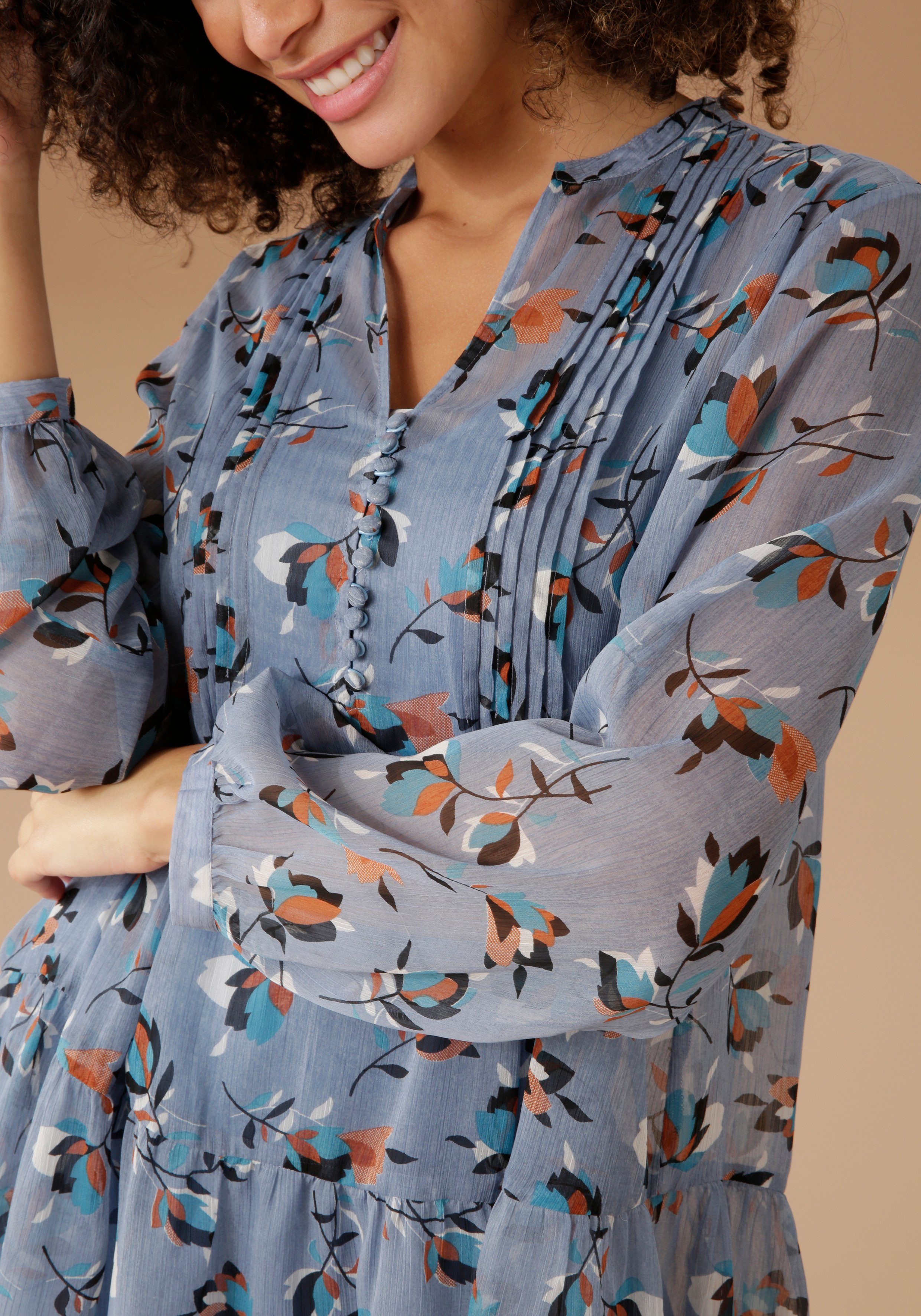 Aniston SELECTED Longbluse mit dekorativer Biesenverzierung – Bild 3 von 5