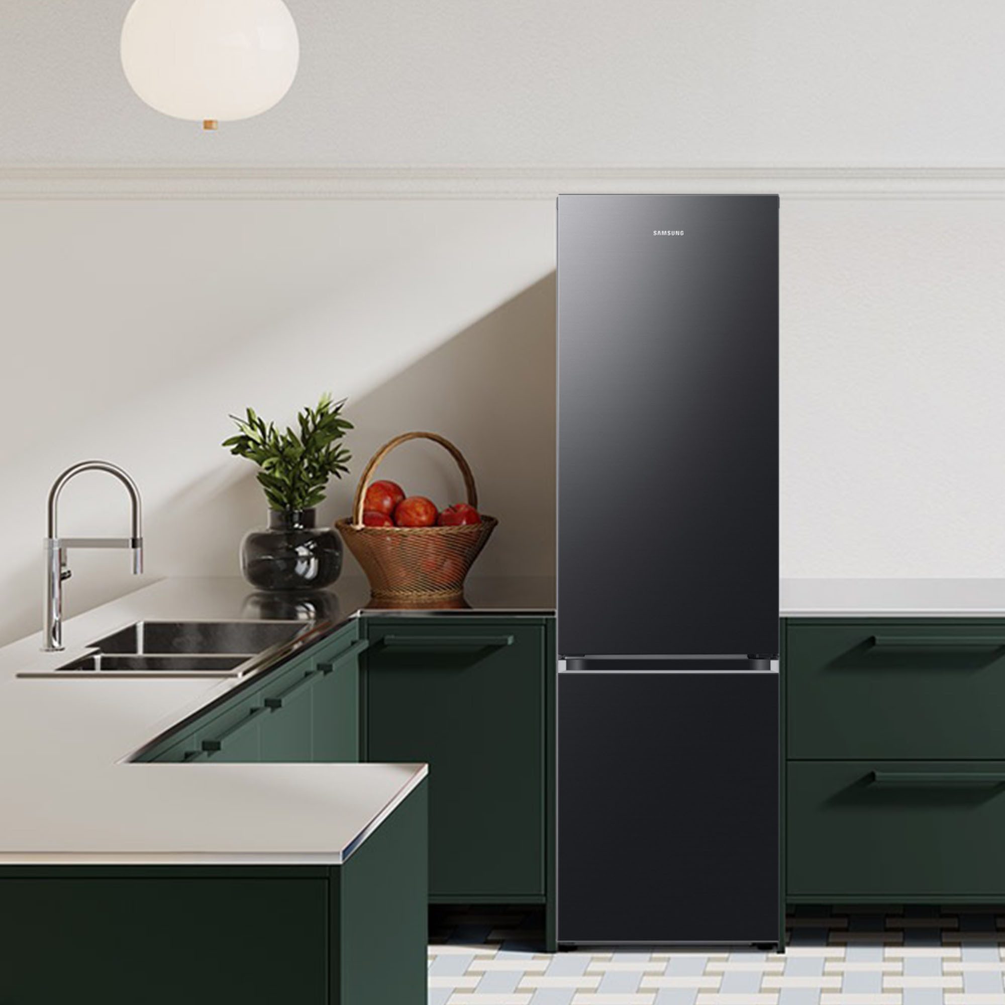 Samsung Kühl-/Gefrierkombination 7300A Serie RB38C607AB1, 203 cm hoch, 59,5 cm breit, No Frost+, SpaceMax, Wifi & AI Energy Mode