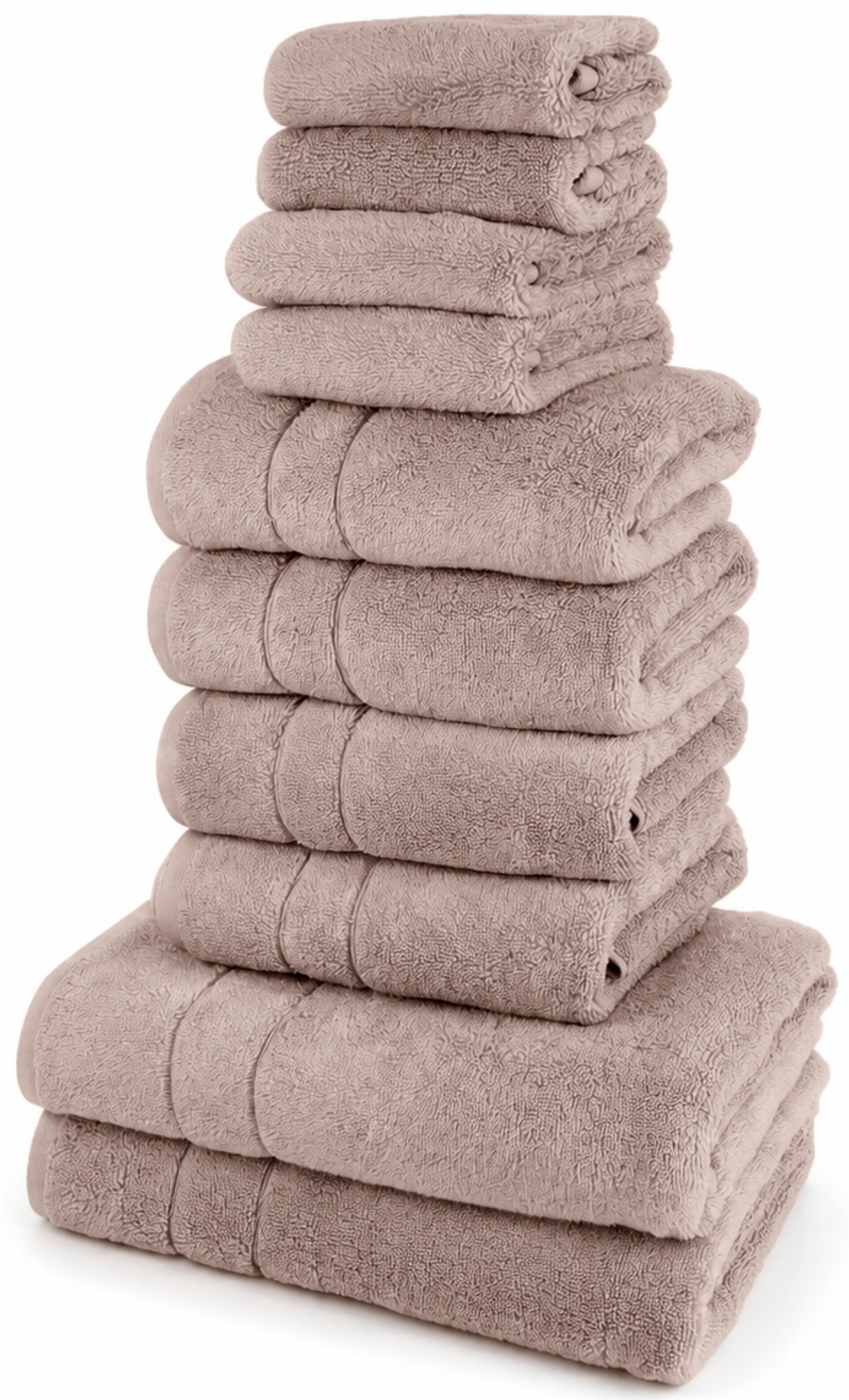 OTTO home Handtuch Set Inga, 3 Qualitäten, Duschtücher, Handtücher, Gästetücher, Seiftücher, Walkfrottier (10-St), Handtücher mit feiner Bordüre, 100% Baumwolle