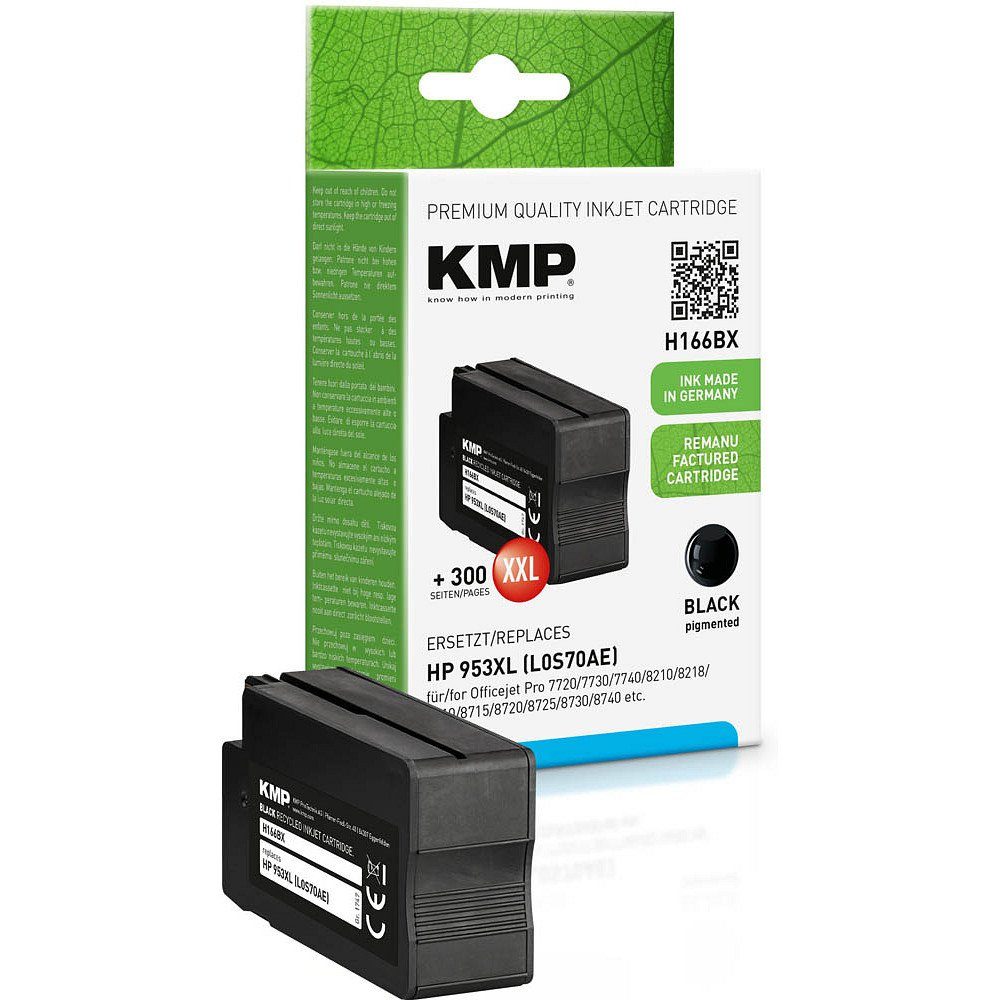 KMP 1 Tinte H166BX ERSETZT 953XL - black Tintenpatrone (1 Farbe, 1-tlg)