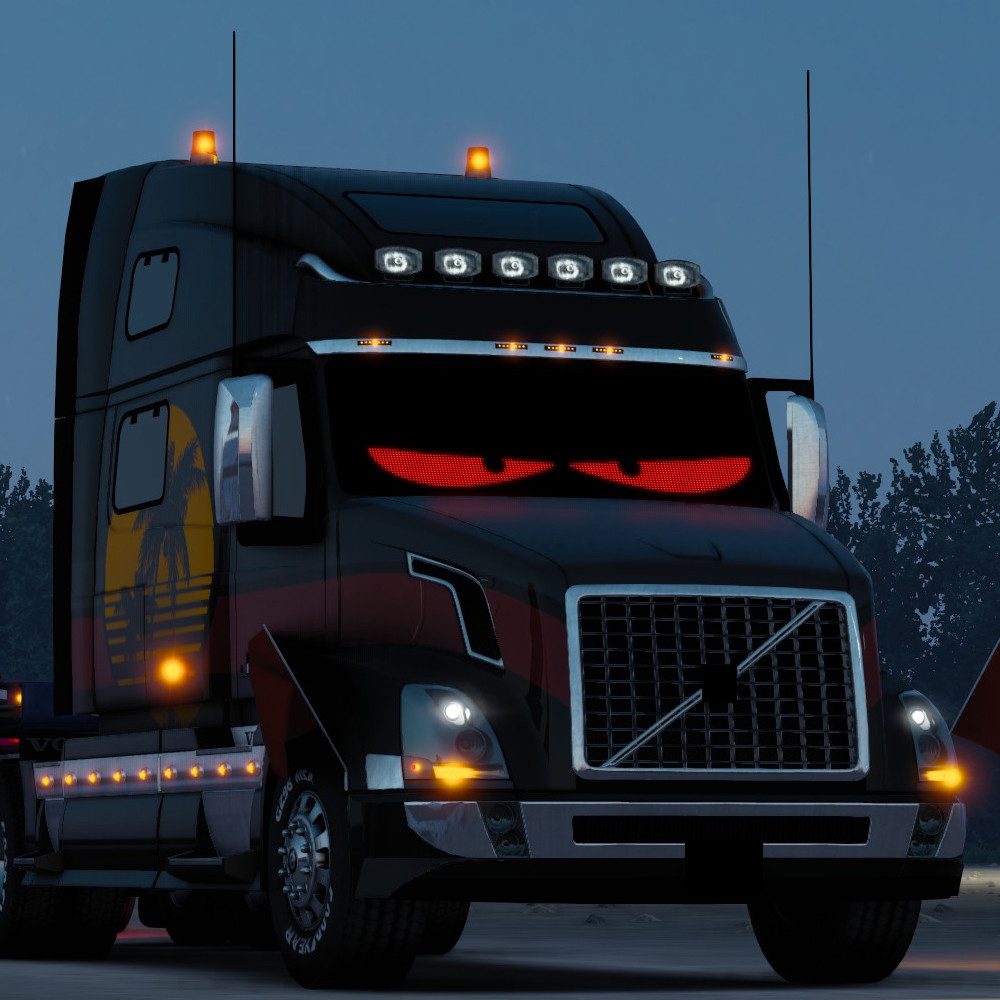 QUBEBU Dekolicht LED-Bildschirm Auto-Augenlicht Lkw dynamisches Licht, Devil Eyes Licht, LED fest integriert, mit APP-Steuerung und Fernbedienung Bluetooth USB 5V, Flexibler LED Anzeigetafel Programmierbar Laufschrift Leuchtreklame