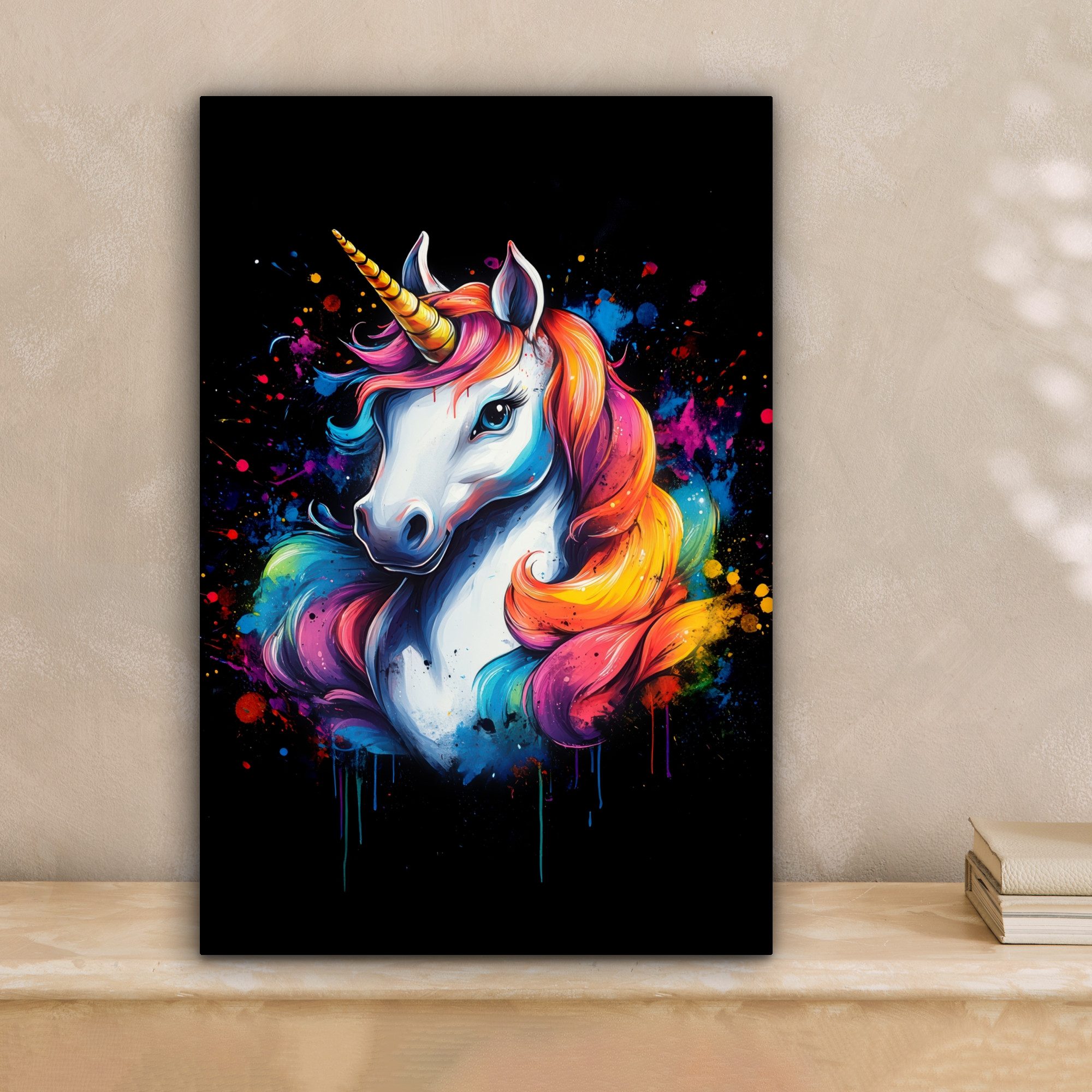 OneMillionCanvasses® Leinwandbild Graffiti - Einhorn - günstig online kaufen