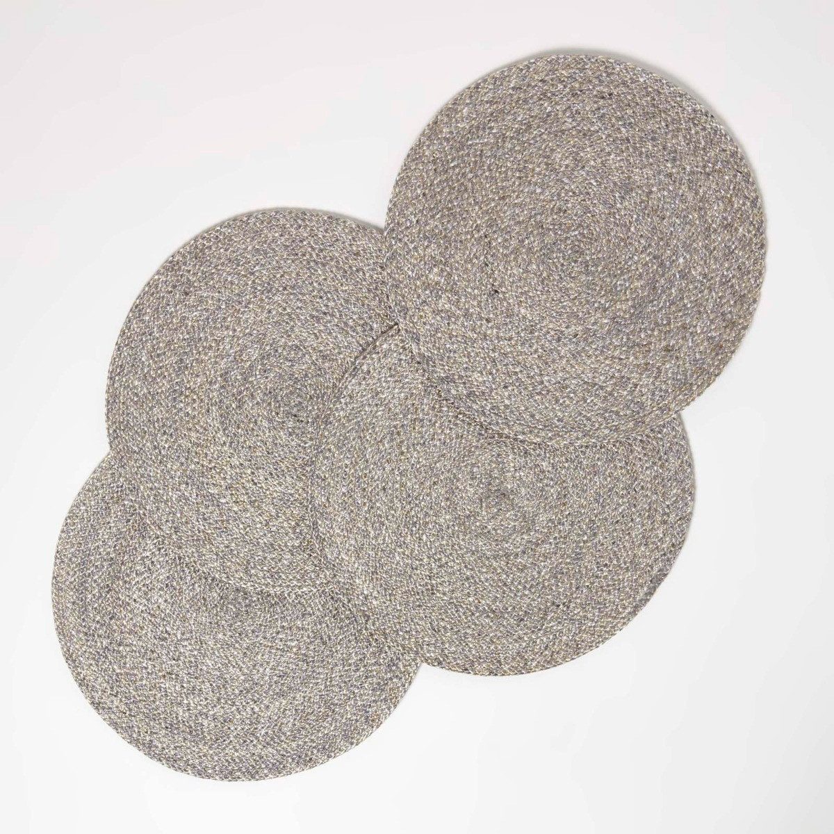 Homescapes Platzset Tischset silber im 4er-Set, günstig online kaufen