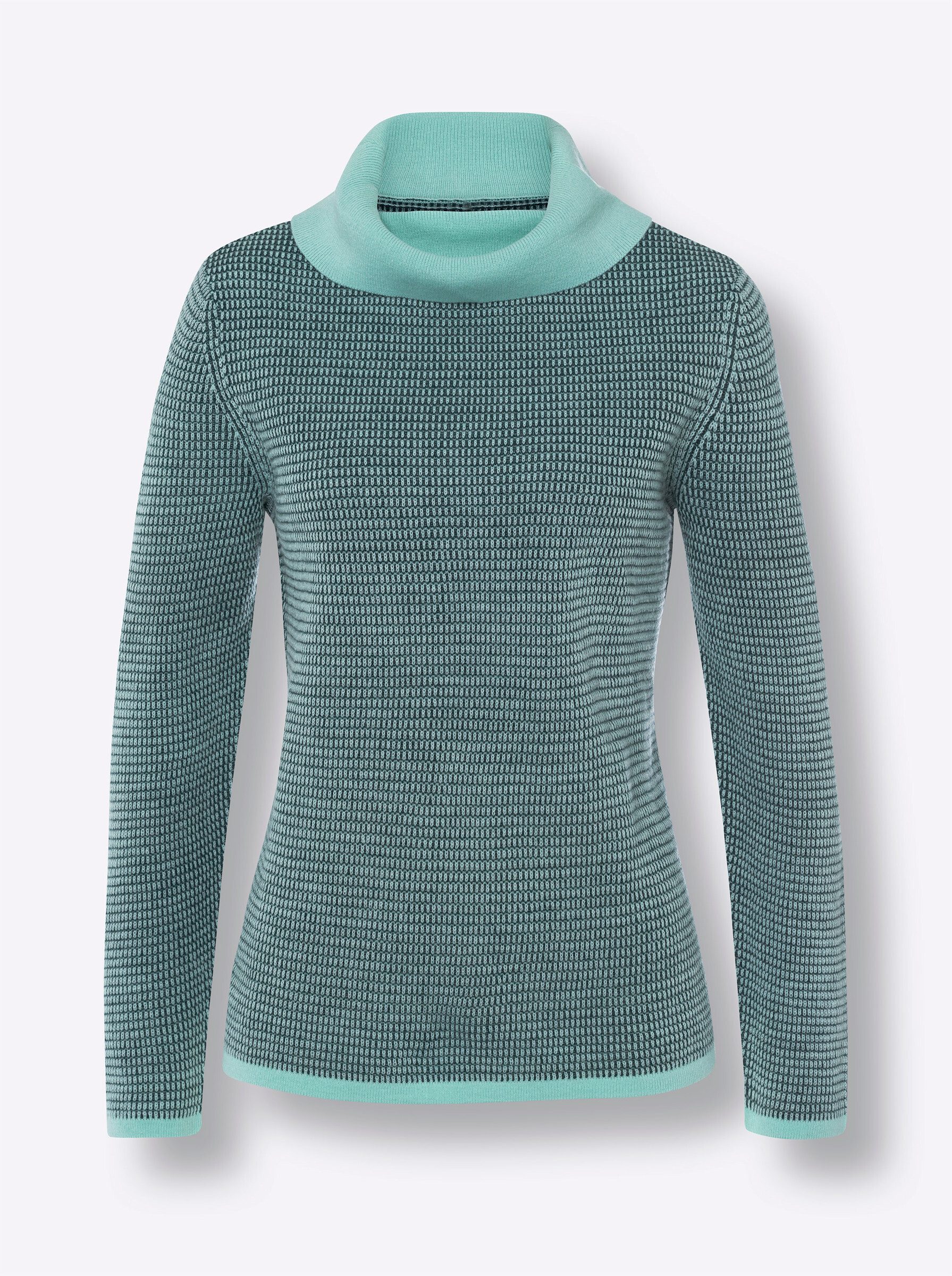 Sieh an! Strickpullover Rollkragen-Pullover Langarm Struktur