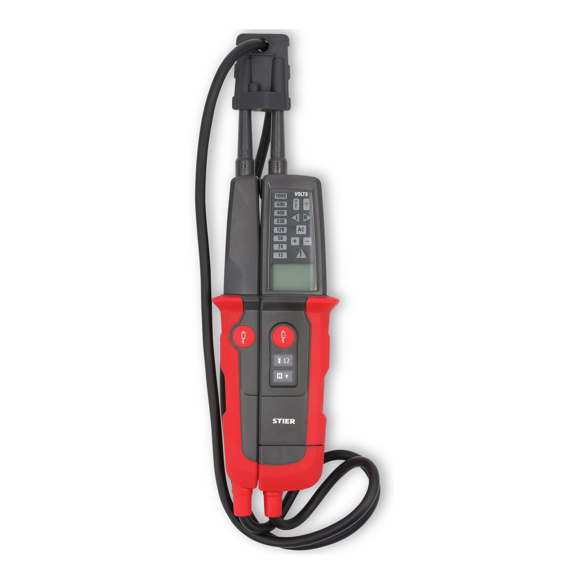 Stier Spannungsprüfer STIER Profi Spannungs- und Durchgangsprüfer 6V-1000V AC/DC 2-polig CAT