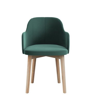Beautysofa Polsterstuhl Relax (aus Veloursstoff), Stuhl für Wohnzimmer oder Büro, Relaxstuhl mit Holzbeine