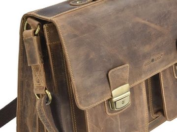 Greenburry Aktentasche "Vintage" Leder 39x31cm, Businesstasche, Lehrertasche, für Herren, für Damen, rustikal