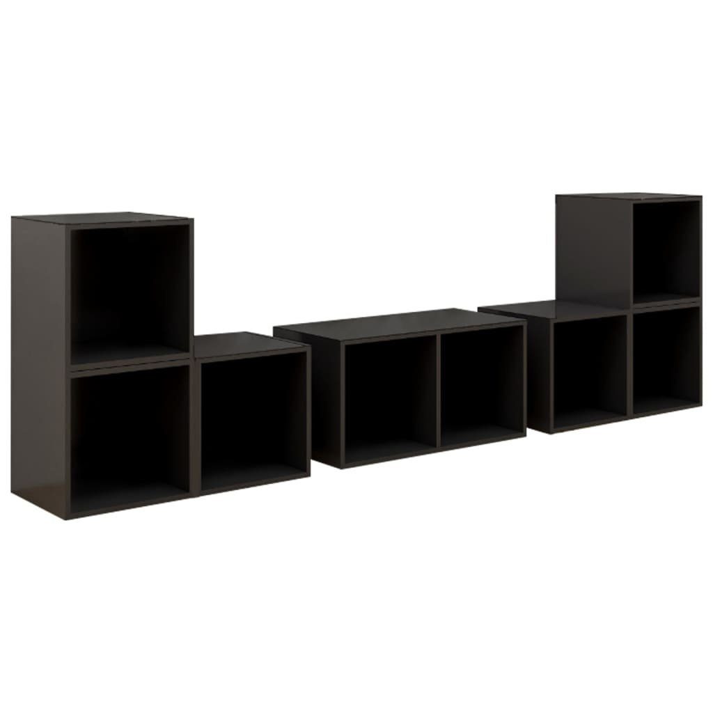 Grau Holzwerkstoff 6-tlg. furnicato TV-Schrank TV-Schrank-Set