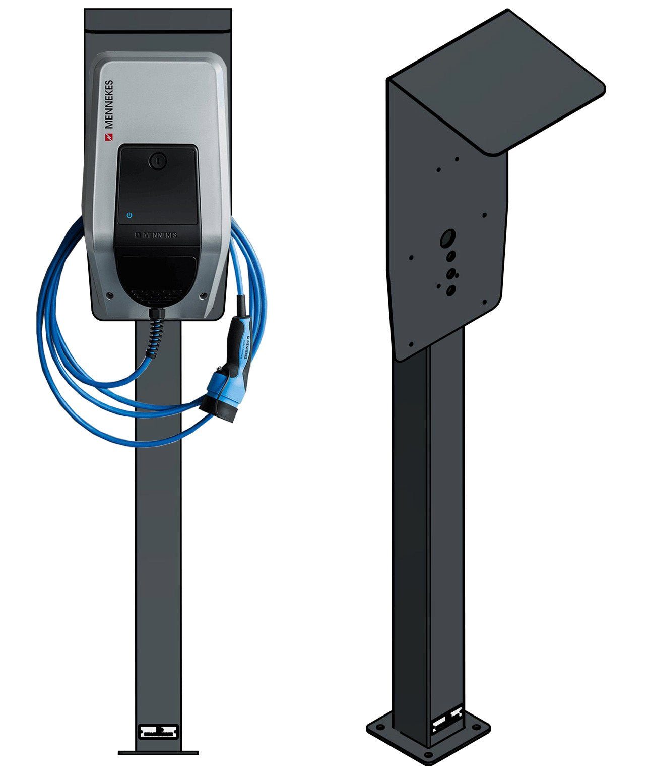 DIE-LADESÄULE.DE Ladesäule passend für Mennekes Amtrom Charge Control Wallbox m... Elektroauto-Ladestation-Halterung, (2, 2-tlg., 100% Hergestellt in Deutschland, 100% Hergestellt in Deutschland)