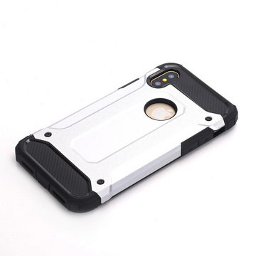 FITSU Handyhülle Outdoor Hülle für iPhone XS Silber 5,8 Zoll, Robuste Handyhülle Outdoor Case stabile Schutzhülle mit Eckenschutz