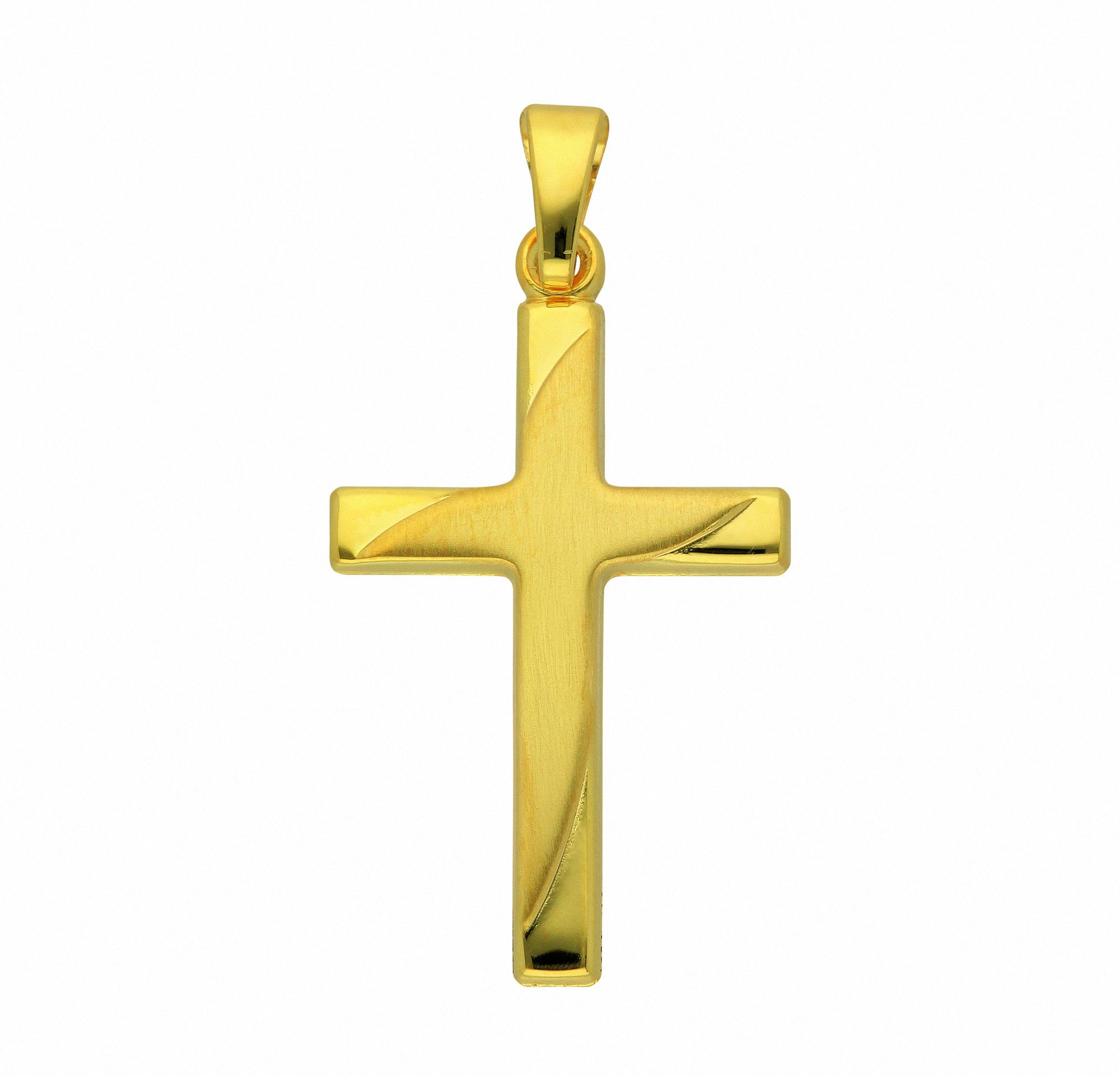 Adelia´s Kette mit Anhänger 585 Gold Kreuz Anhänger, Schmuckset - Set mit Halskette | Ketten mit Anhänger