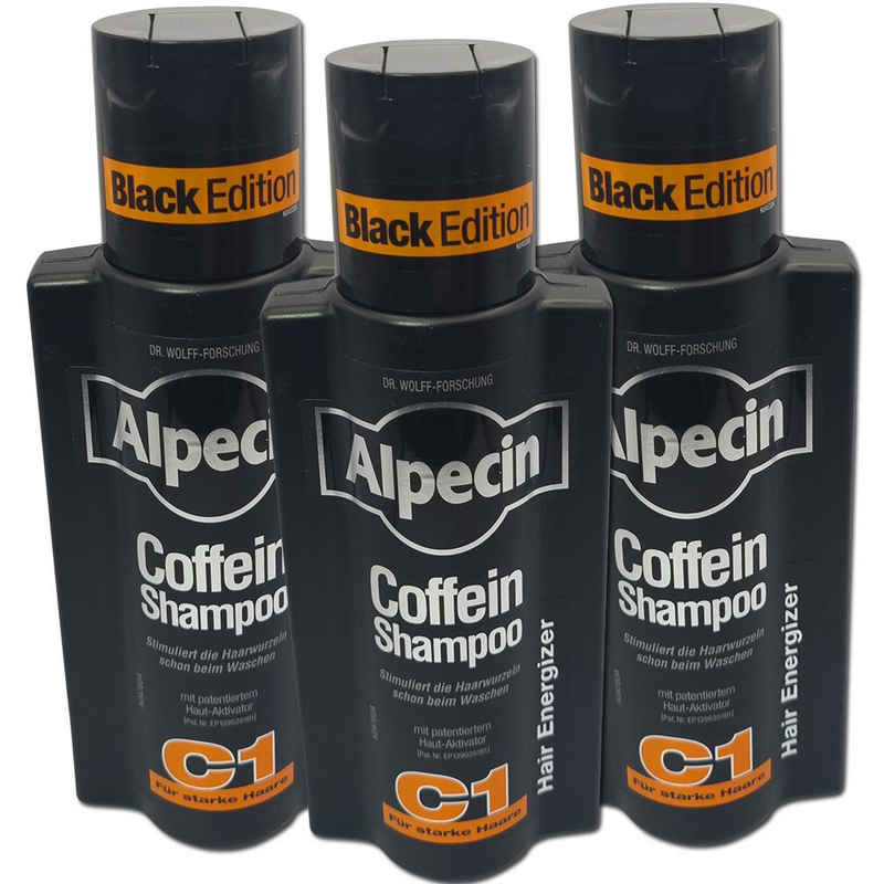 Alpecin Haarshampoo Shampoo Coffein C1 Black Edition, 3 x 250ml, 3-tlg.
