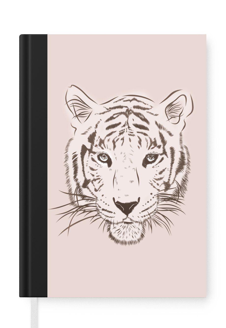 MuchoWow Notizbuch Tiger - Zeichnung - Junge, Journal, Merkzettel, Tagebuch, Notizheft, A5, 98 Seiten, Haushaltsbuch