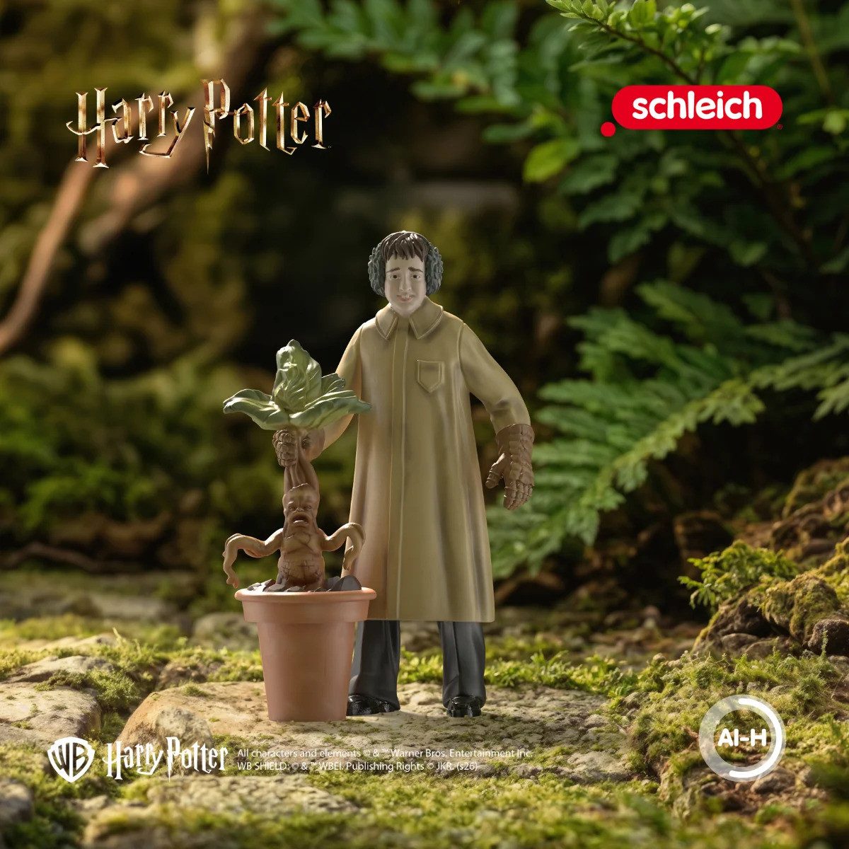 Schleich® Spielfigur HARRY POTTER™, Neville mit Alraune (14946), (3-tlg)