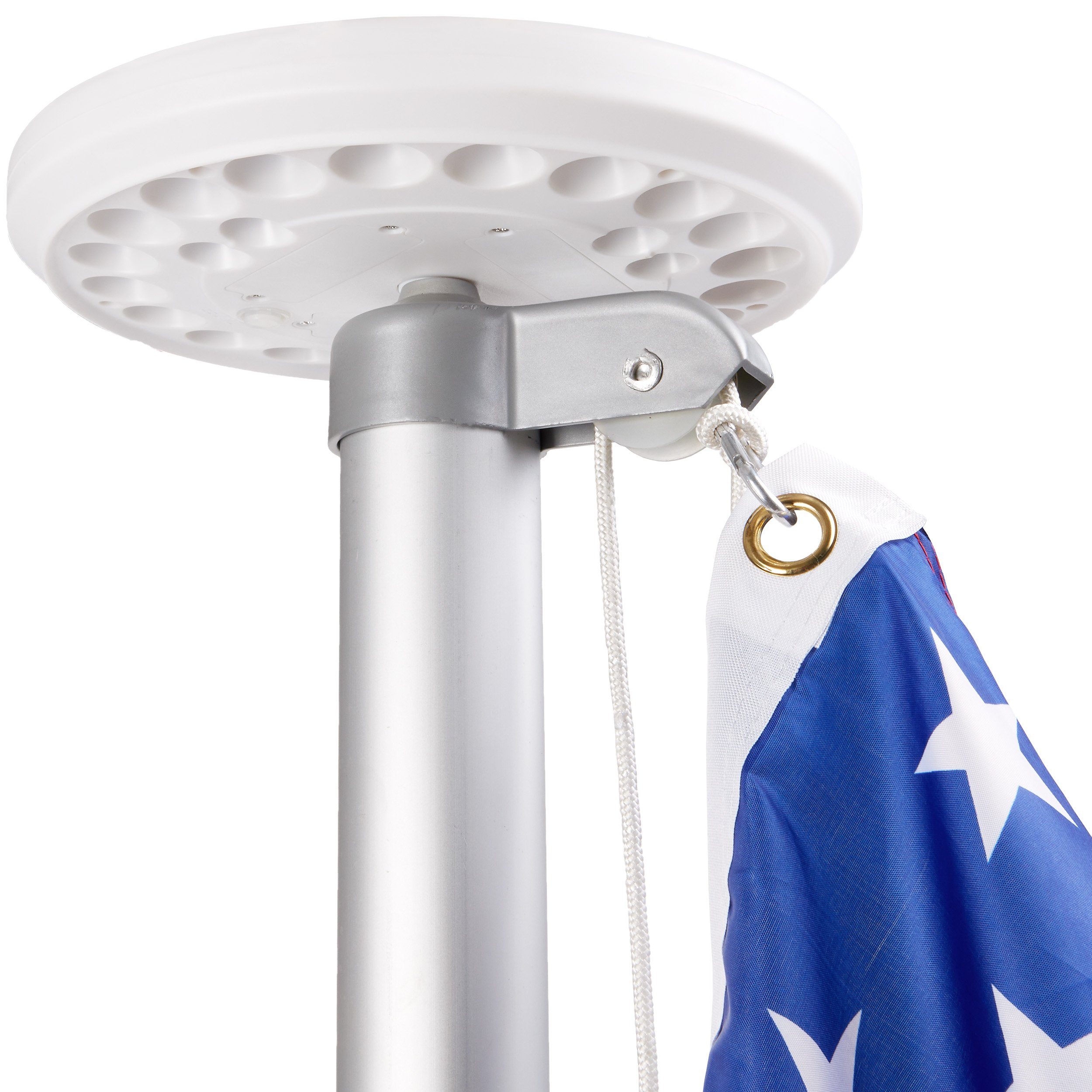 BRUBAKER LED Solarleuchte Fahnenmast Solar Licht - Fahnenmastlicht - Fahnenstangen Beleuchtung, LED fest integriert, Tageslichtweiß, Solar-Energie Lampe für Camping und Garten