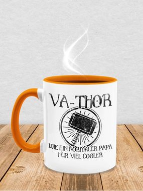 Shirtracer Tasse Vathor wie ein normaler Papa nur viel cooler - schwarz, Keramik, Geschenk Vatertag Kaffeetasse