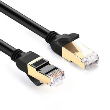 UGREEN Internetkabel Netzwerk Ethernet RJ45 Cat 7 STP LAN 10 Gbps Schwarz LAN-Kabel, (500 cm)