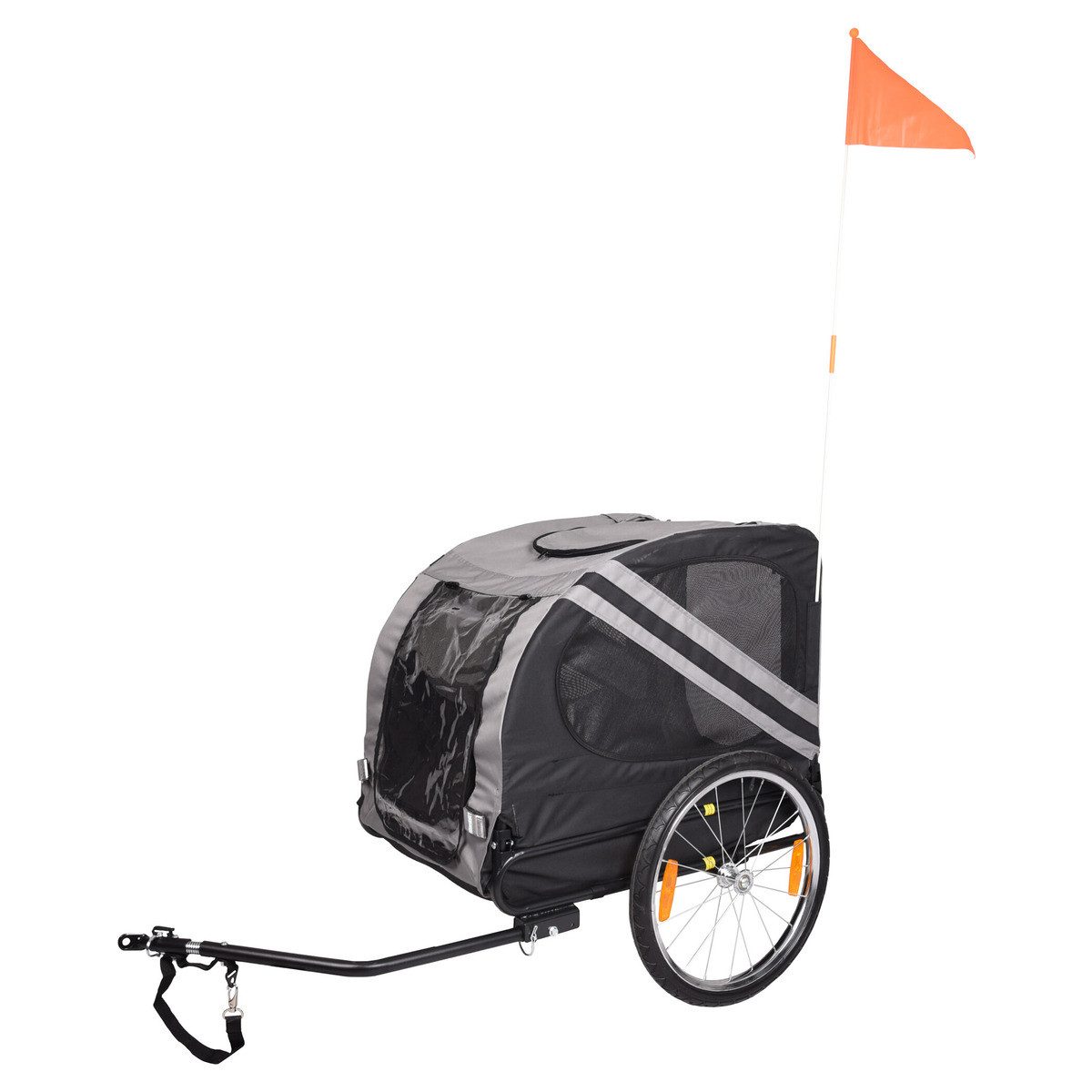 Flamingo Fahrradhundeanhänger Doggy Liner Juliette grau/schwarz