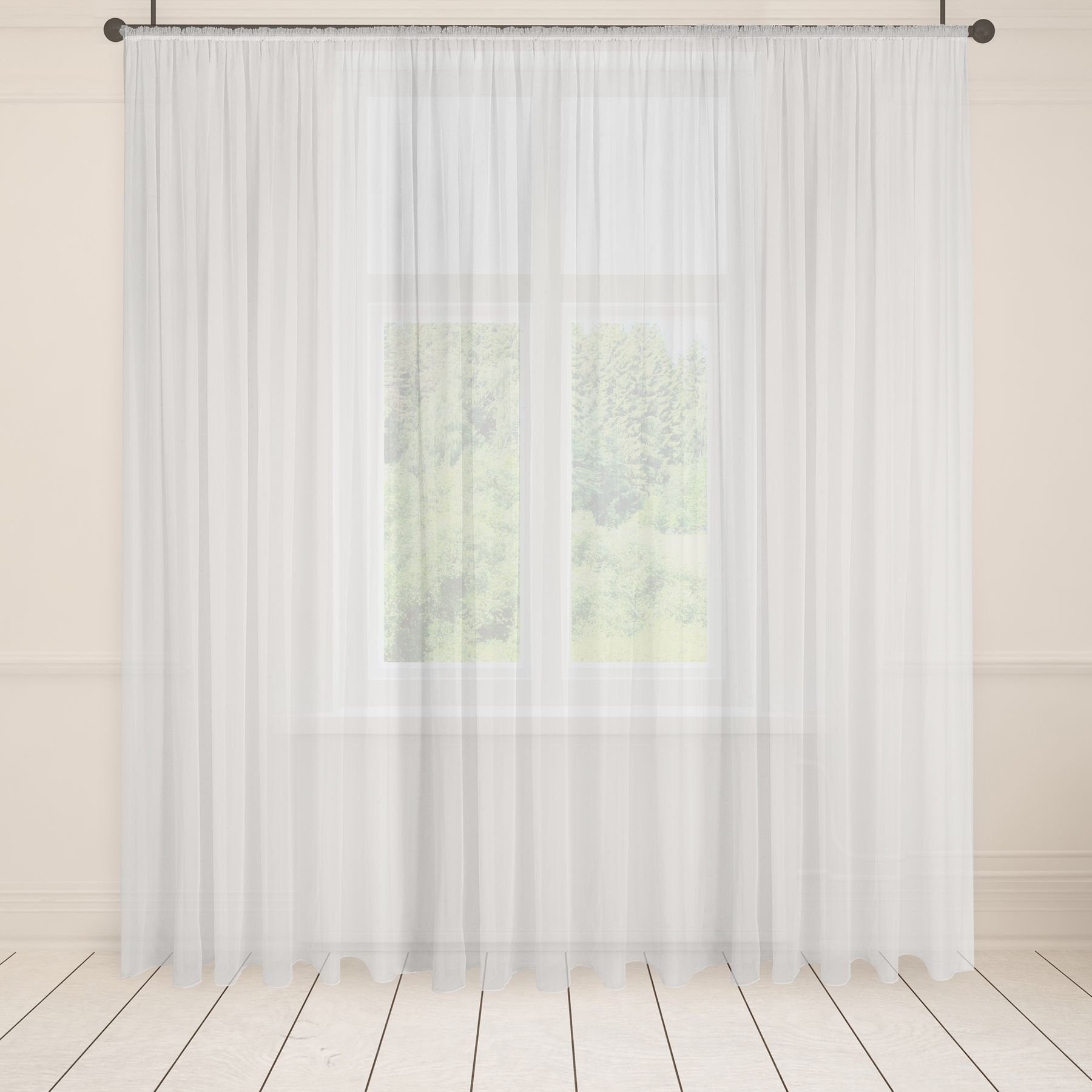 Asphald Gardine auf Maß Weiß Voile Gardine Kräuselband Universalband (1 St) günstig online kaufen