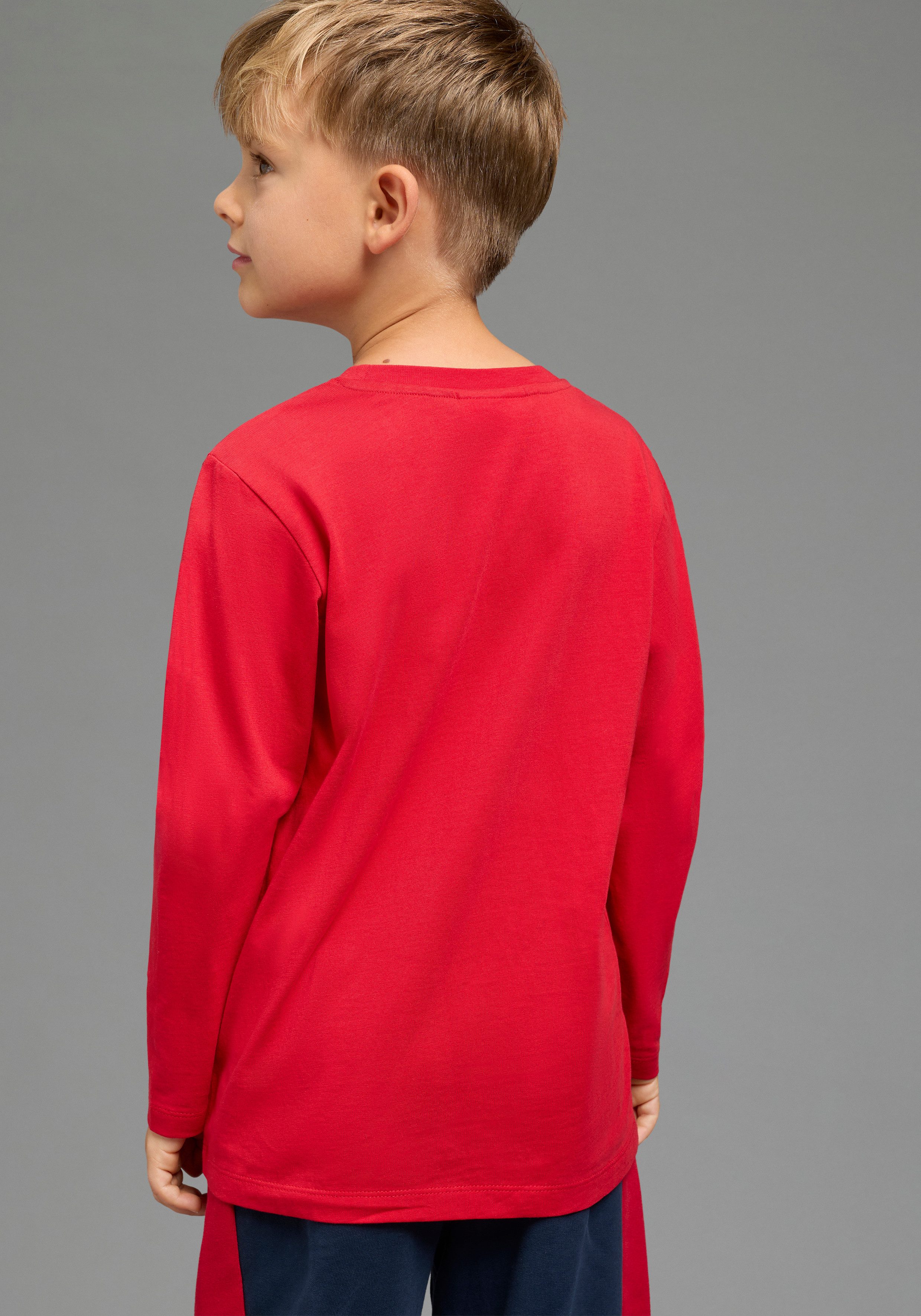 Scout Langarmshirt SCOUT Prägedruck, Logoprint Shirt mit coolem SCOUT 3D-Druck