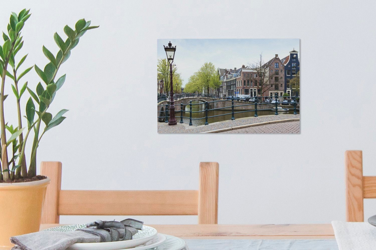 mit Aufhängefertig, Wanddeko, (1 Amsterdam Keizersgracht cm Leinwandbild in 30x20 Wandbild klassischen, Leinwandbilder, einem der Darstellung OneMillionCanvasses® St),