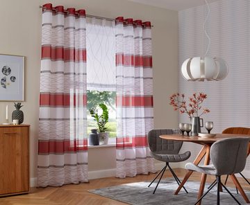 Raffrollo Jay, my home, mit Schlaufen, Transparent, Voile, Polyester