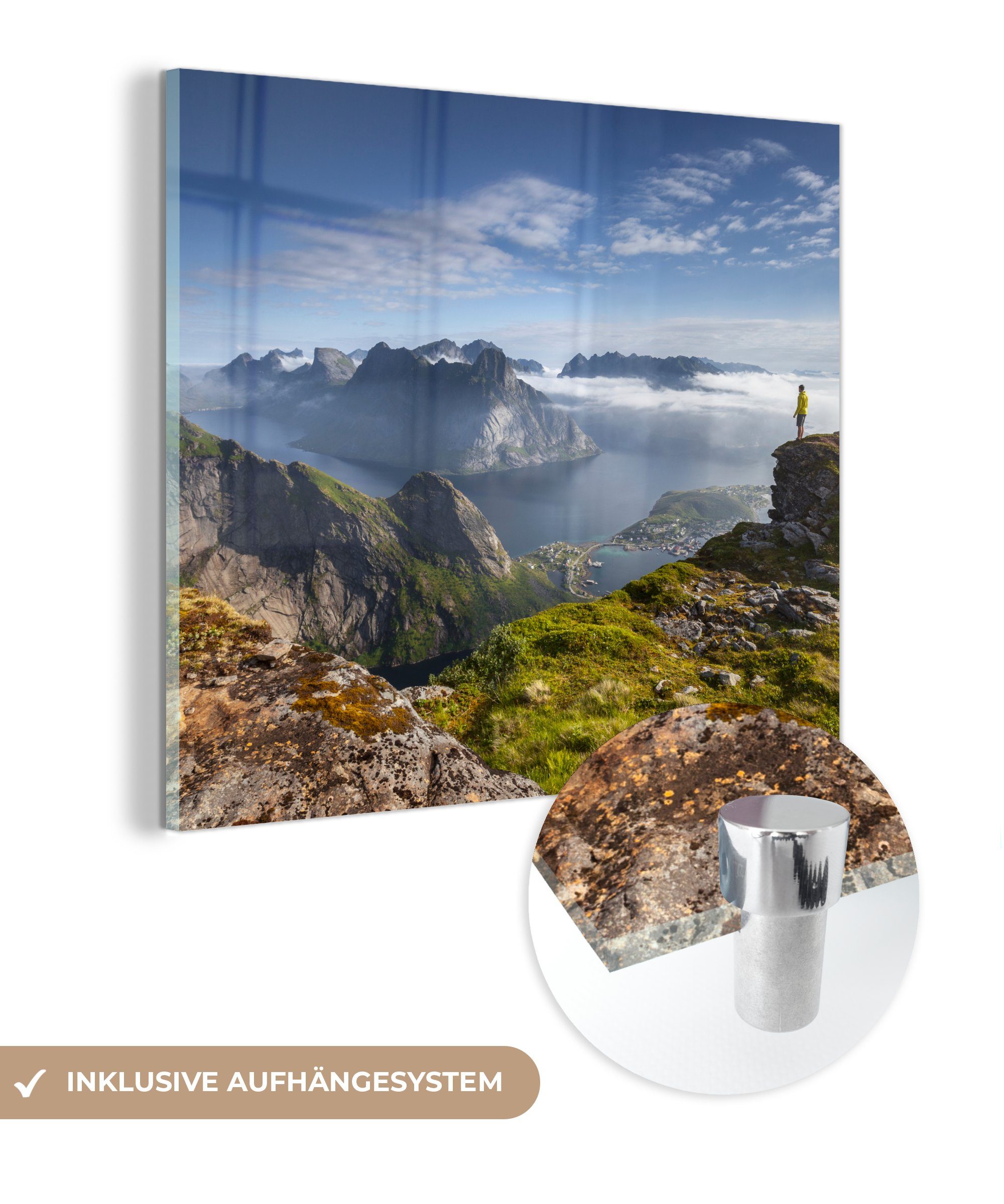 MuchoWow Acrylglasbild Sonnenaufgang in Norwegen, (1 St), Glasbilder - Bilder auf Glas Wandbild - Foto auf Glas - Wanddekoration