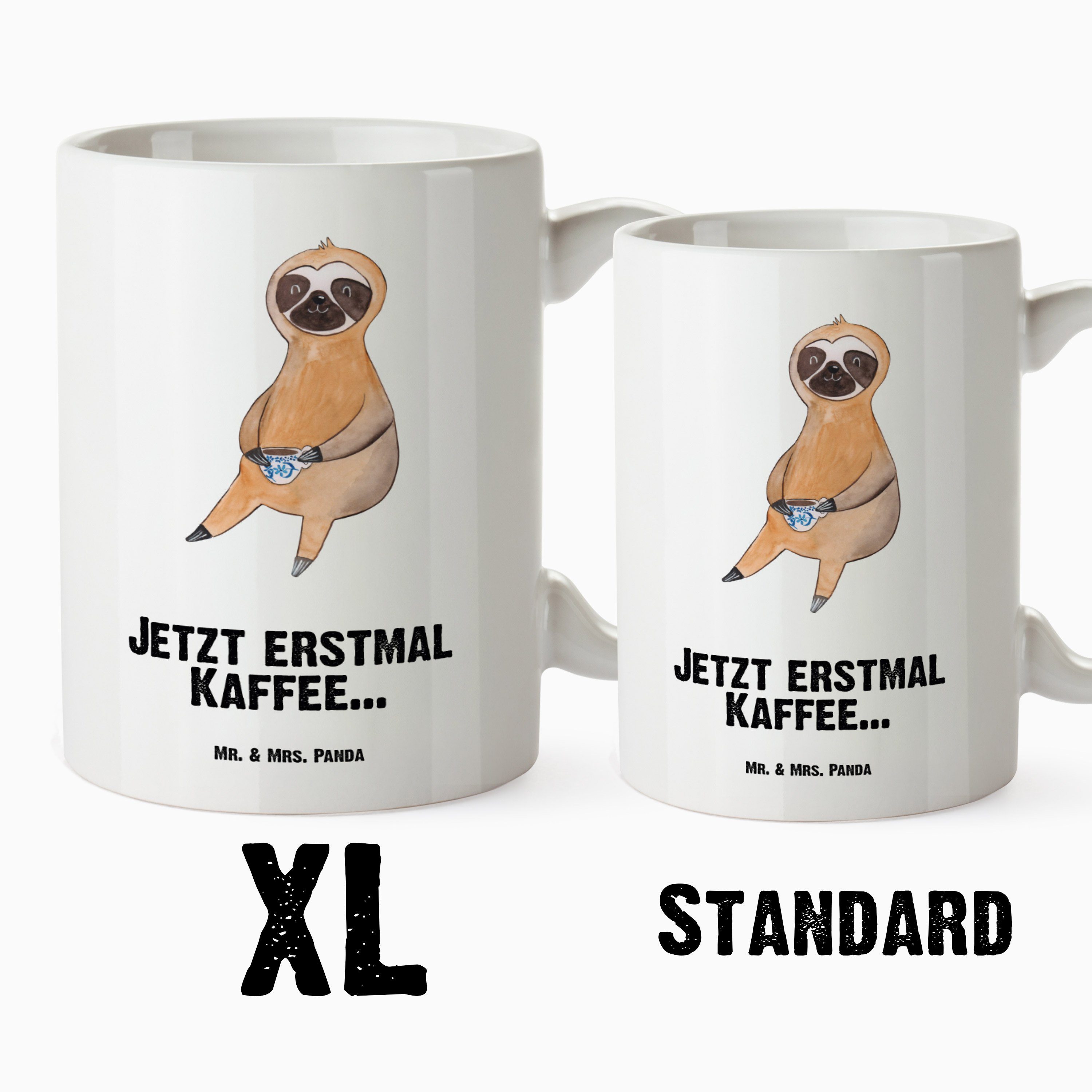 Mr. & Mrs. Panda XL Tasse, Kaffee Weiß Geschenk, Jumbo Keramik Teetasse, - - Tasse Tasse coffeead, XL Faultier