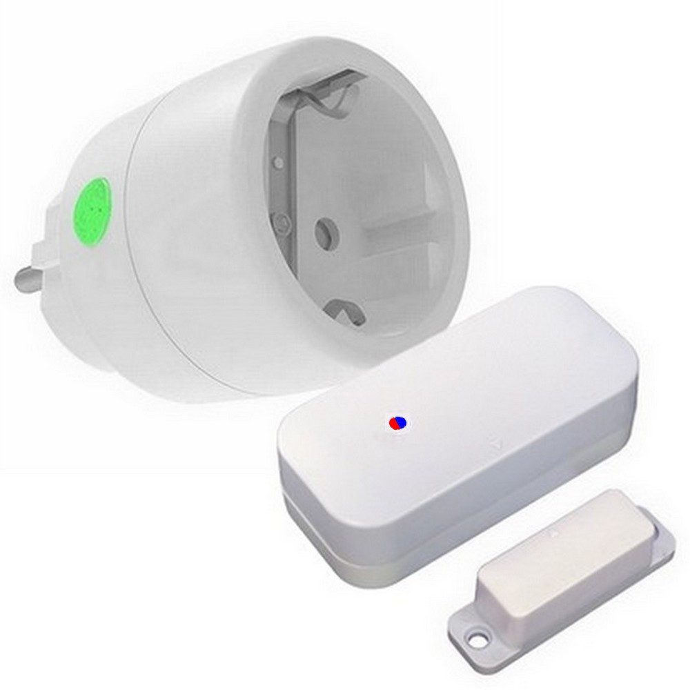 DIW-Funk Funk-Empfangsmodul Funk-Abluftsteuerung Komplett-Set Funkstecker Fensterkontakt-PKA-510, für Duntsabzugshauben, Lüfter, 1xFunkstecker+1xFensterkontakt, Anschluss ohne Elektriker, Funksteuerung