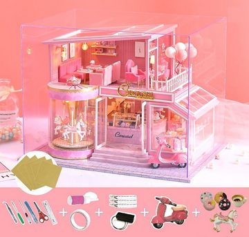 Cute Room 3D-Puzzle DIY holz Miniature Haus Puppenhaus Kindheit Träumen, Puzzleteile, 3D-Puzzle, Miniaturhaus, Maßstab 1:24, Modellbausatz zum basteln