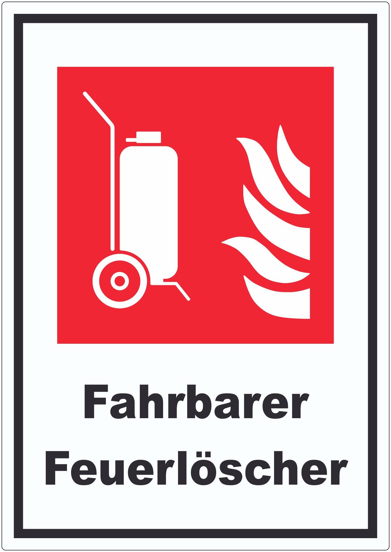 HB-Druck Aufkleber Fahrbarer Feuerlöscher Aufkleber, wetterfest, UV-beständig, kratzfest