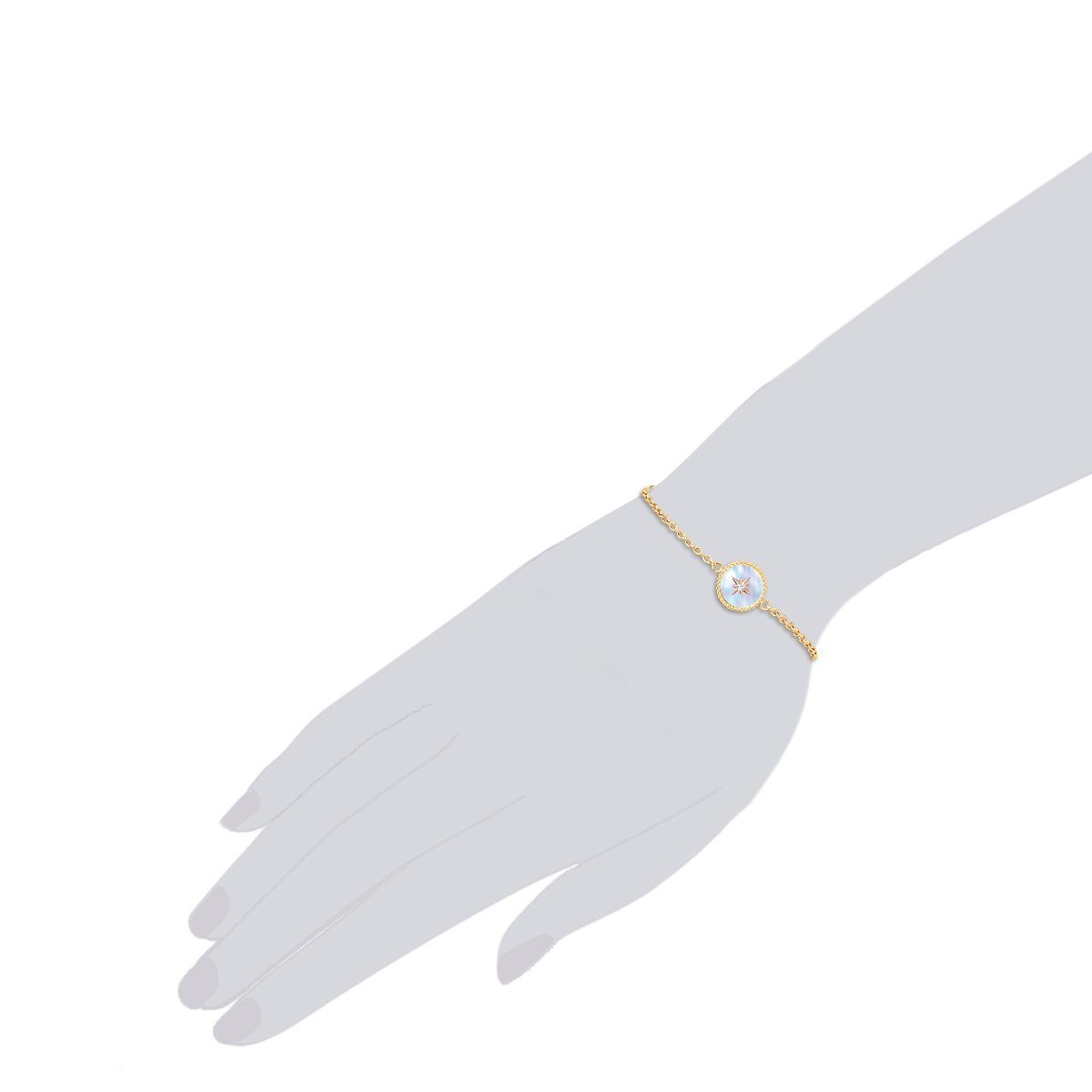 Perlmutt-Anhänger Pearls gelbgold, mit Valero Armband