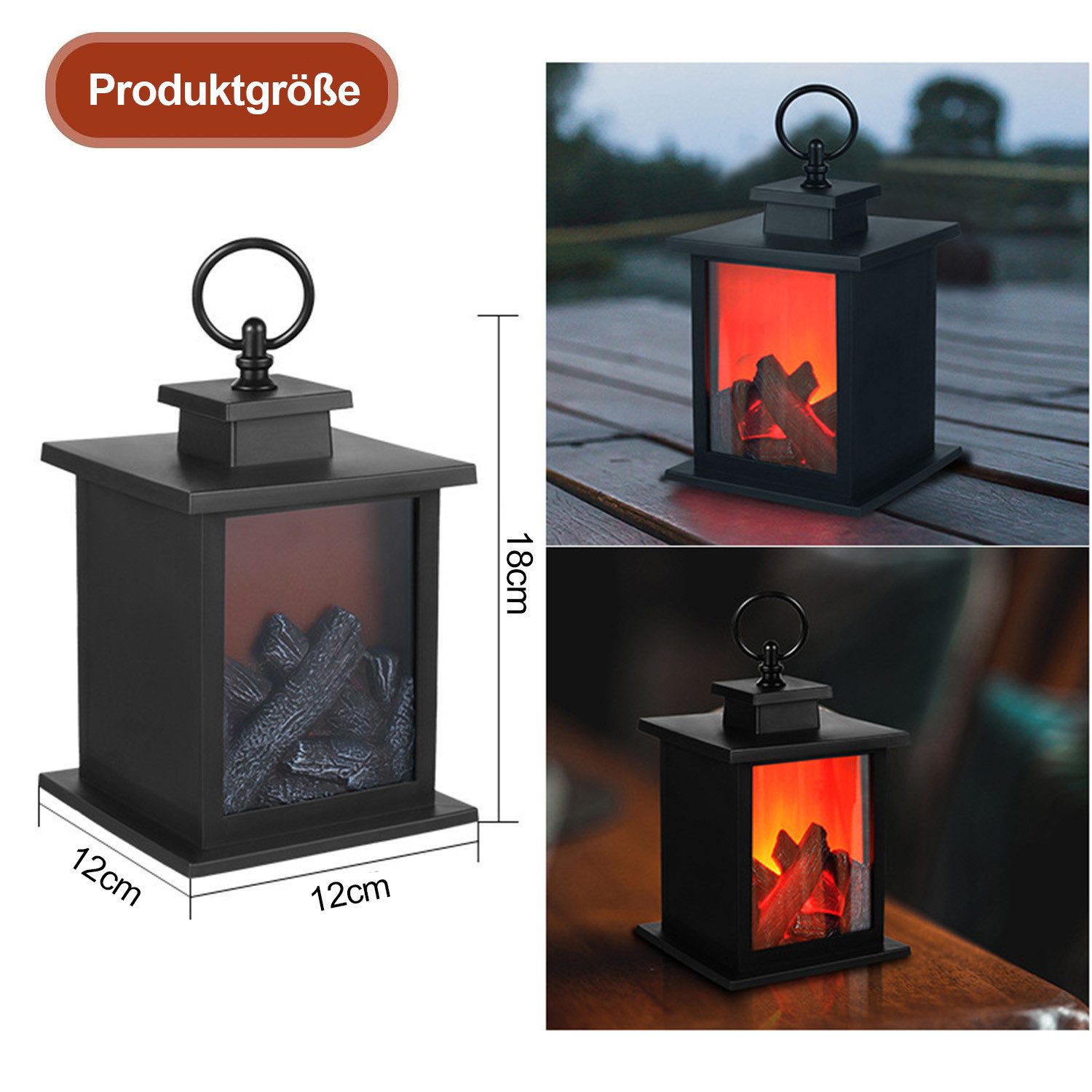 Jibenhome LED Dekolicht LED Kaminlaterne mit realistischem Flammeneffekt US günstig online kaufen