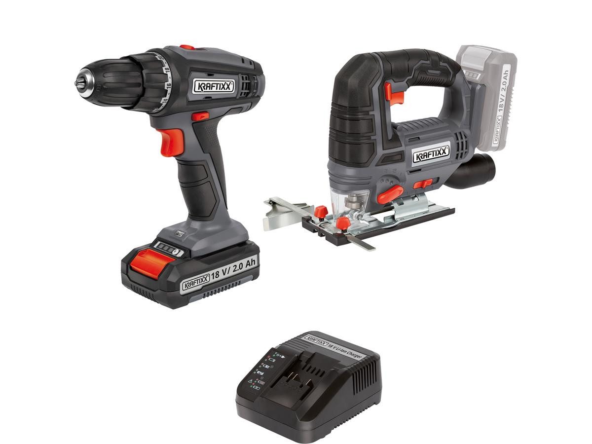 KRAFTIXX® Akku-Bohrschrauber KX-AS 18 Li Kit, 18 V, (Set, 4-tlg), inkl. Akku, kompatibel mit Einhell Power X-Change Akkusystem