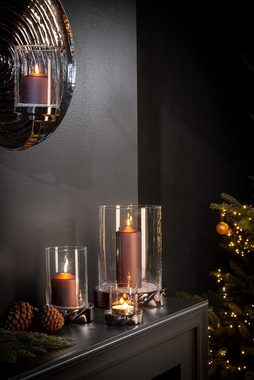 Fink Windlicht LE DECOR (1 St), Kerzenhalter mit Glaszylinder, aus Keramik, silberfarben
