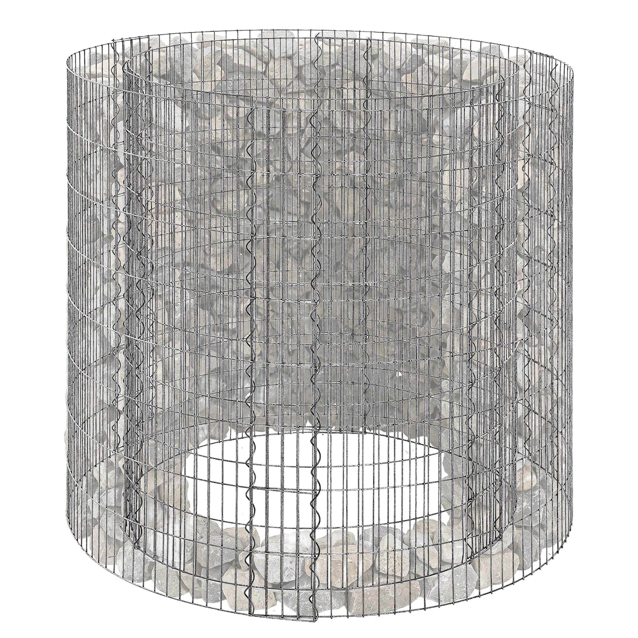 relaxdays Hochbeet Runde Gabione Steinkorb aus Stahl, 90 x 80 cm