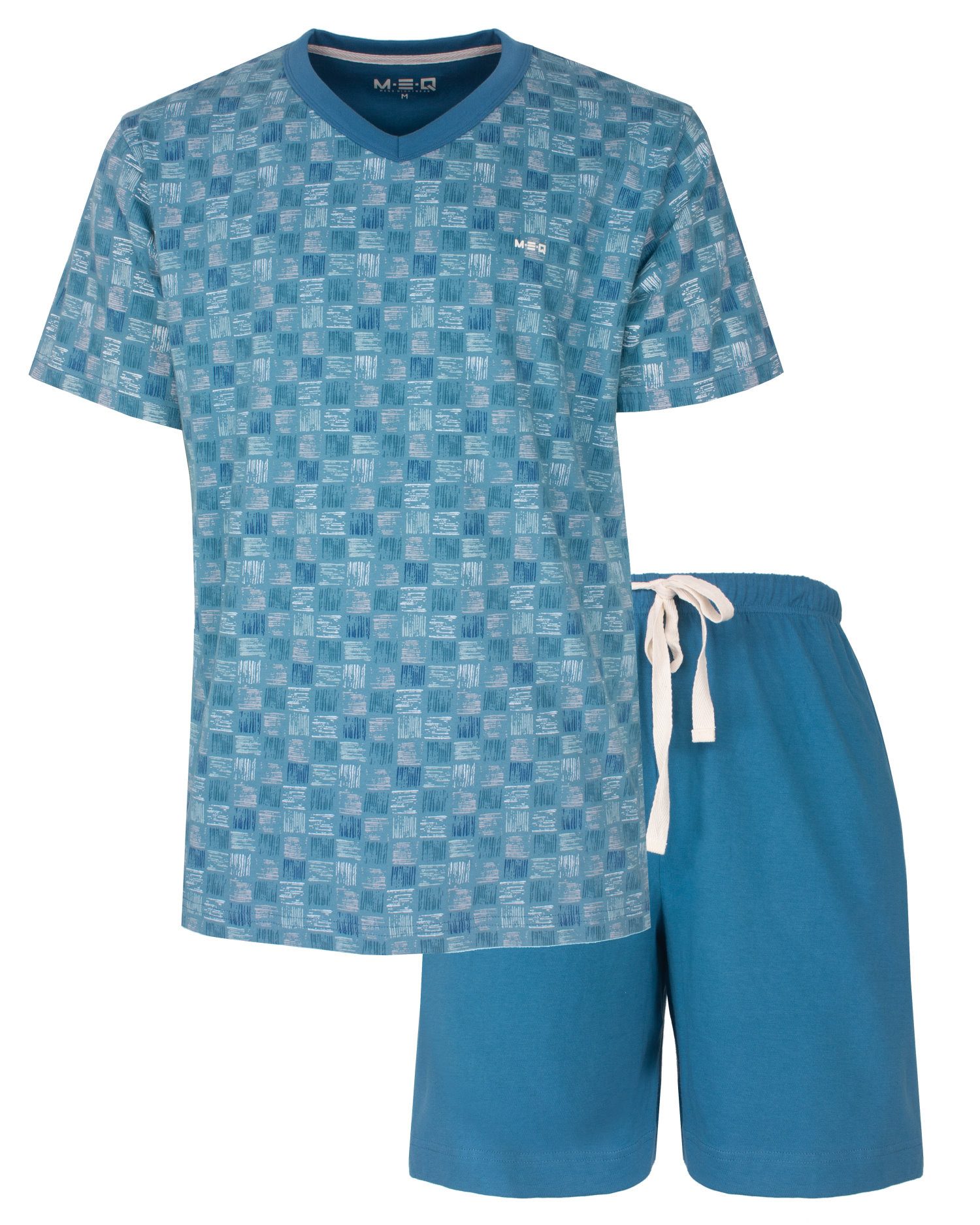 M.E.Q. Shorty Herren Schlafanzug kurz (2 tlg) Baumwolle