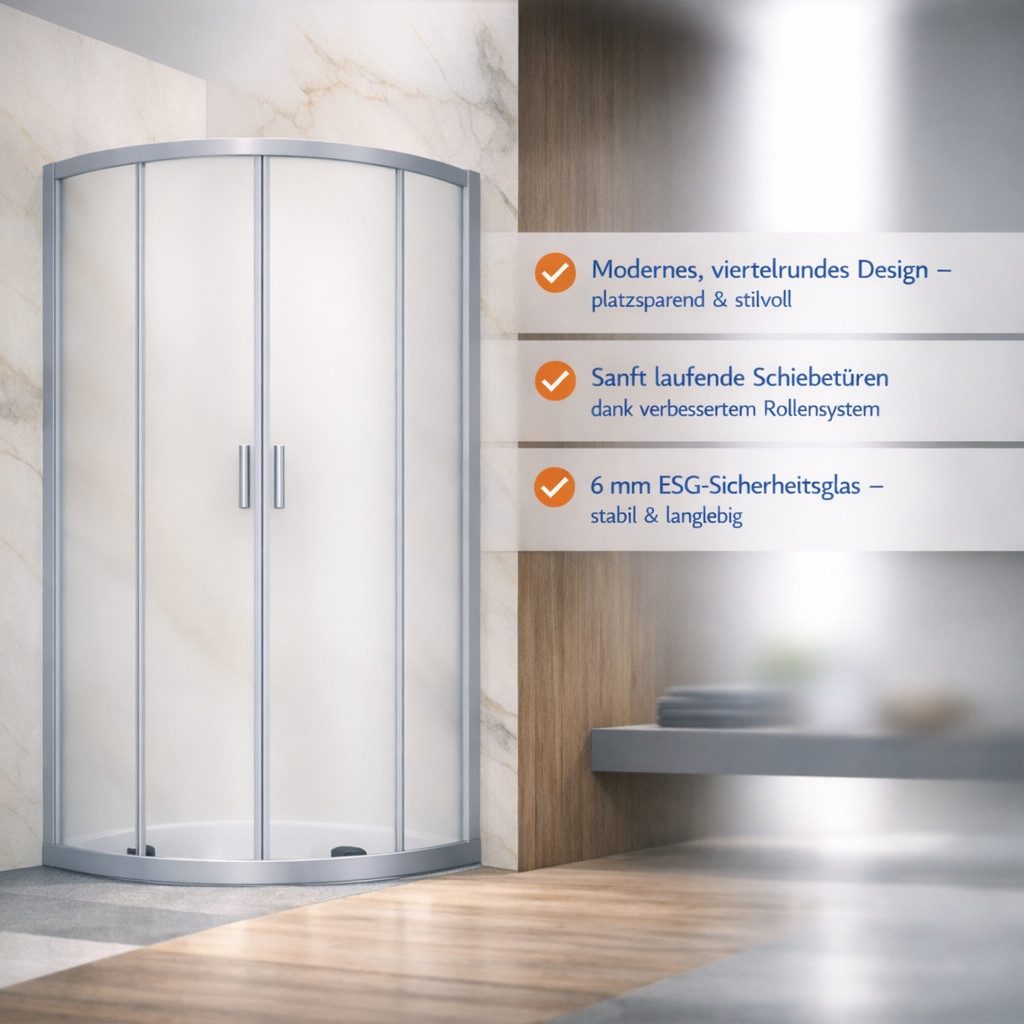 welltime Runddusche Summer, BxT: 90x90 cm, Einscheibensicherheitsglas, Hohe 190 cm, 6mm ESG, Easy Clean, verbessertes Rollensystem