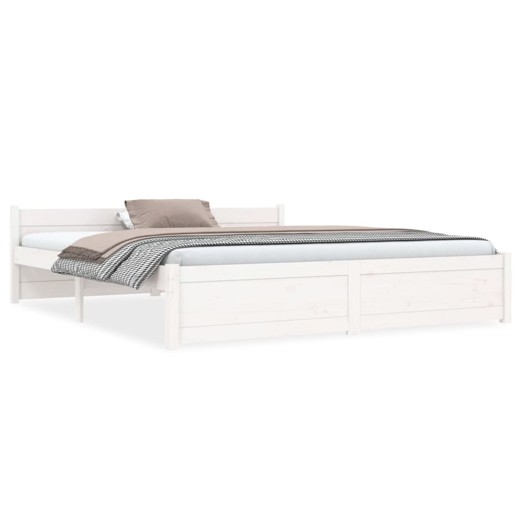 vidaXL Bett, Massivholzbett Weiß 160x200 cm günstig online kaufen