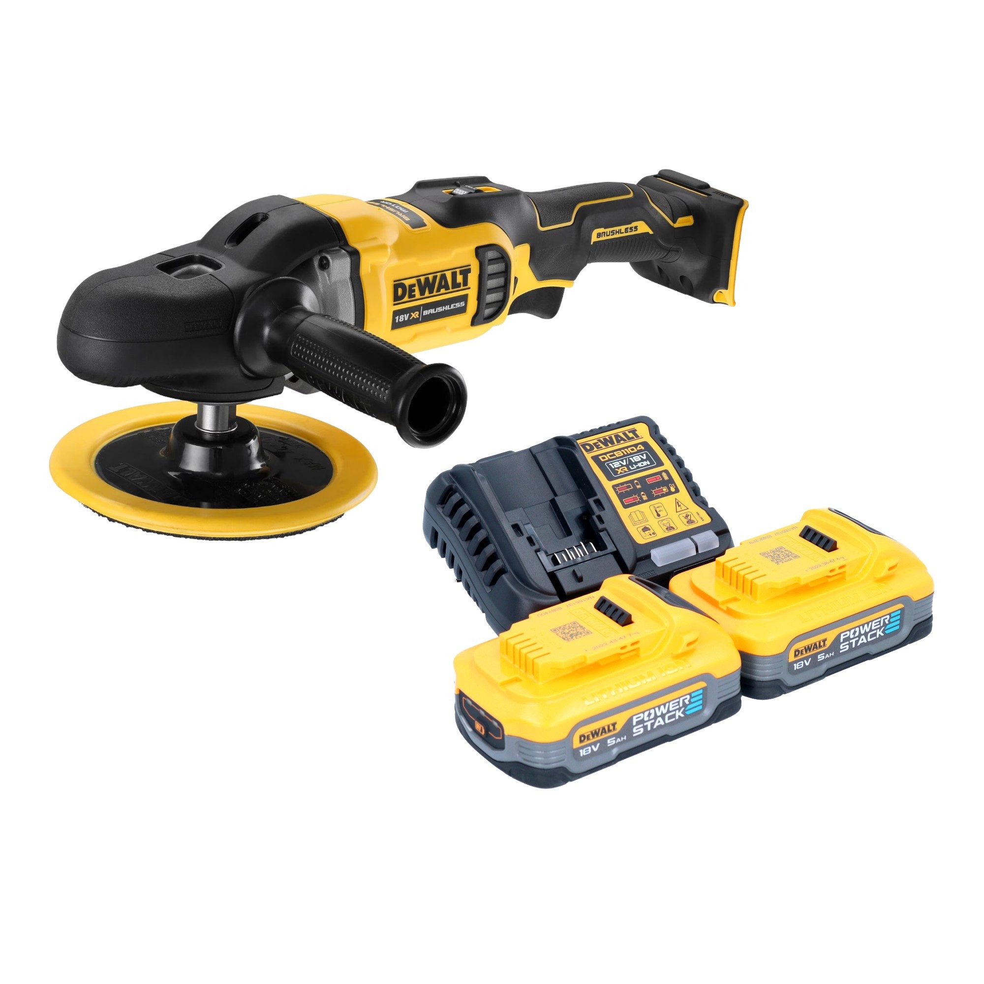 DeWalt Rotationsschleifer DCM 849 H2 Akku Exzenter Poliermaschine 18 V 180 mm Brushless + 2x