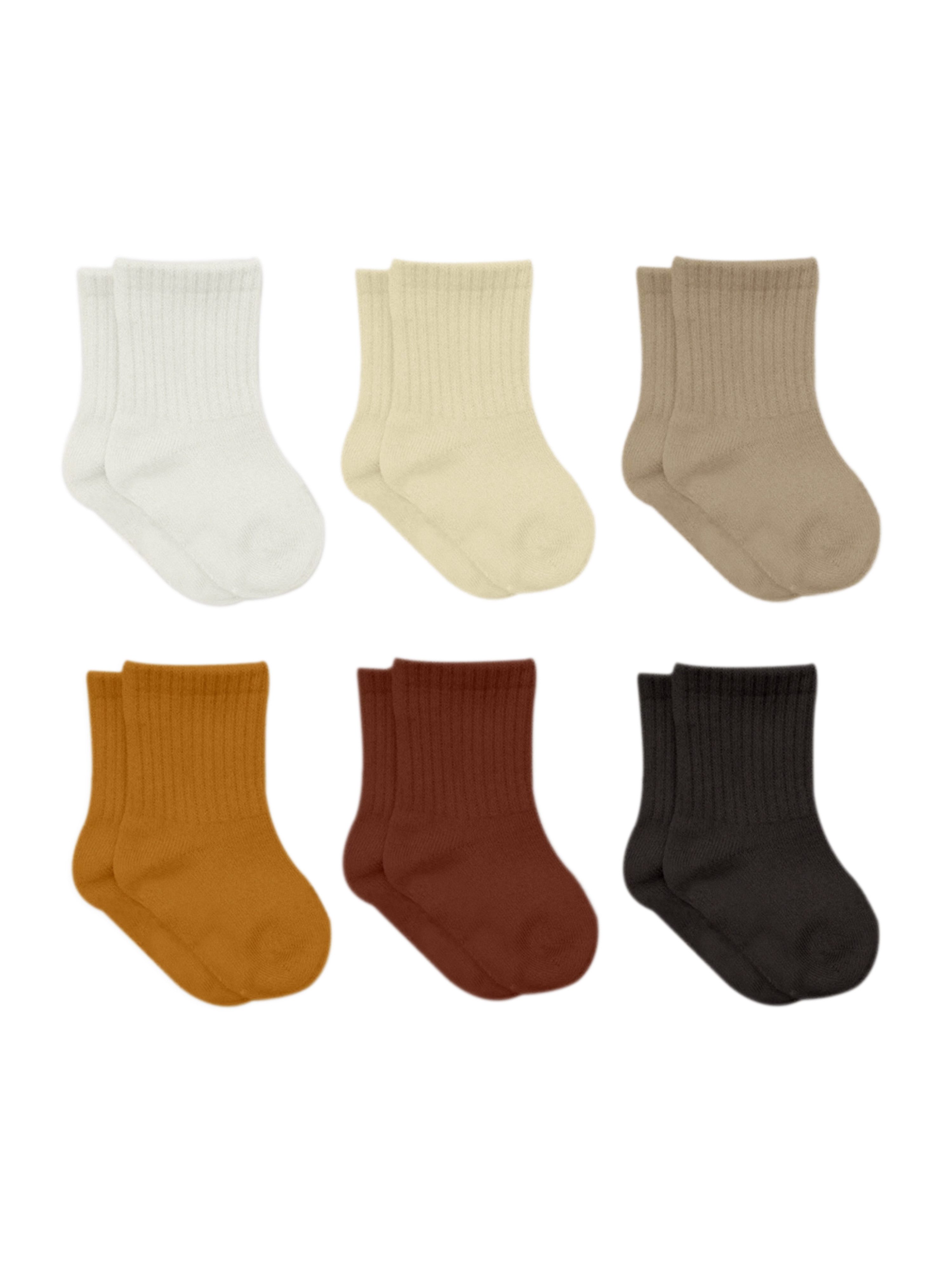 bistyle Socken für Babys Neugeborene Babysocken Jungen Mädchen Kurzsocken (Set, 6-Paar, 6er-Pack) gerippt Bio-Baumwolle GOTS zertifiziert 0-6 Monate bis 2-3 Jahre