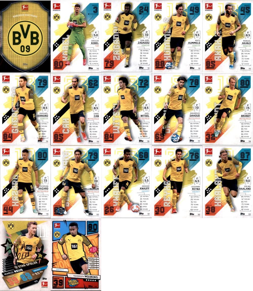 Topps Sammelkarte Topps Match Attax - 2021/22 - Mannschaftspaket - Borussia Dortmund