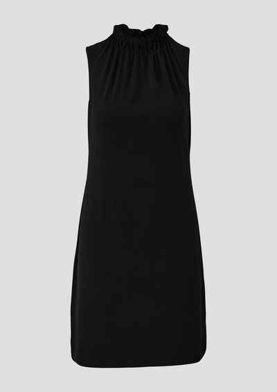 s.Oliver BLACK LABEL Minikleid Jerseykleid mit Faltenausschnitt