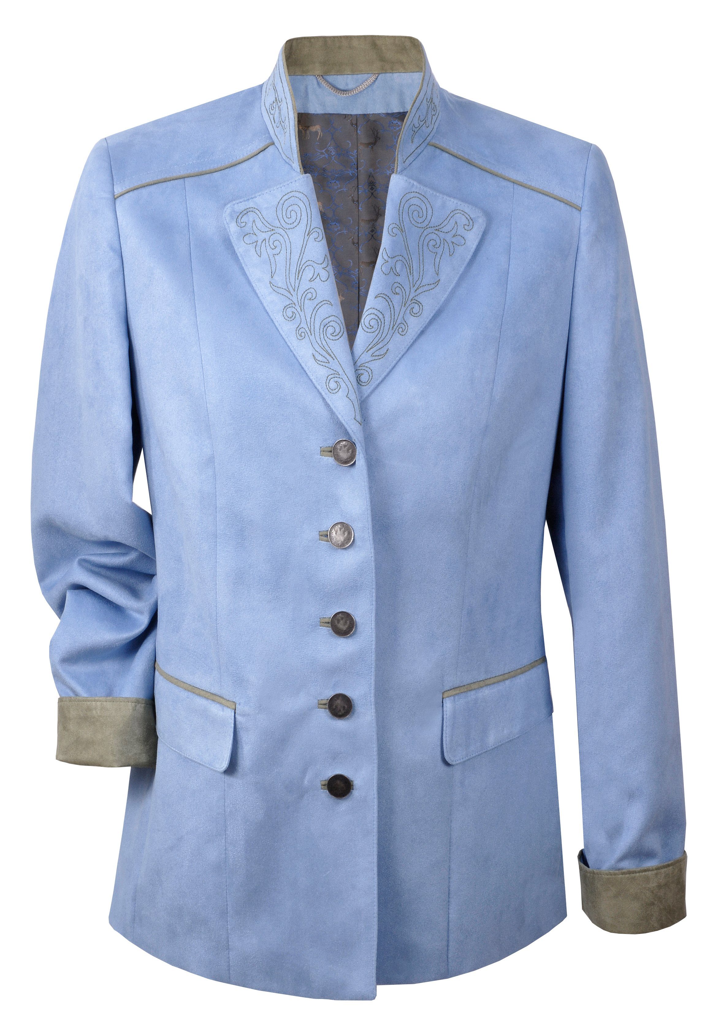 Moschen-Bayern Trachtenjanker PREMIUM Trachtenjacke Trachtenjanker Damen Janker Trachtenblazer Lederimitat Blau Hellblau Janker, Lederimitatjacke, Trachtenblazer, Trachtenjanker, Lederimitat