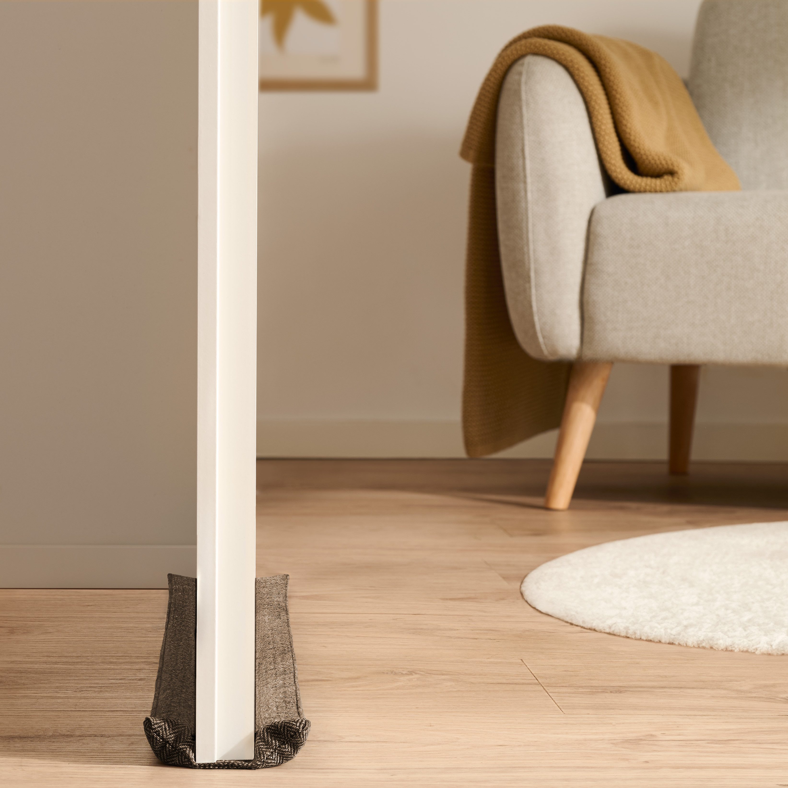 Praknu Zugluftstopper Zugluftstopper für Türen 70 - 100cm Waschbarer Stoff - Energiesparend, Einzelartikel, 1-tlg., 1 Stück mit Zubehör, Waschbar, energiesparend, flexibel anpassbar, robust