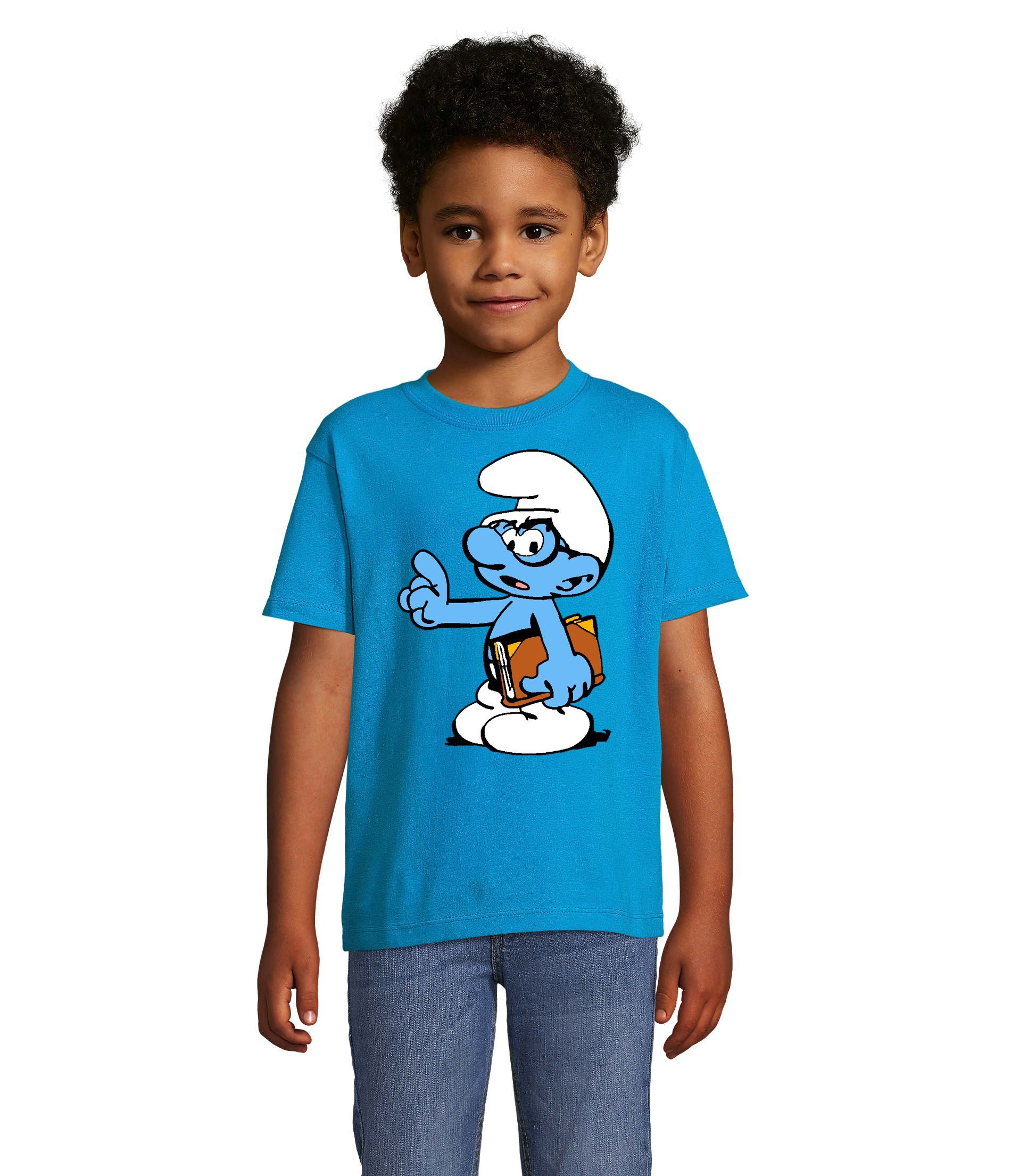 Blondie & Brownie T-Shirt Kinder Schlaubi Schlumpf Buch Schlumpfhausen Schlumpfine Kinder T-Shirt Schlumpf Motiv Baumwolle Regular Fit Jungen Mädchen