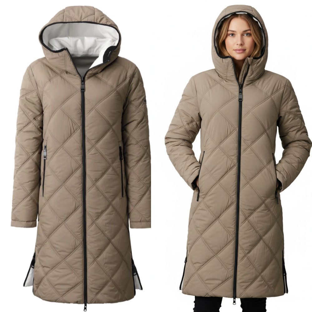 Linea Primero Hardshelljacke Linea Primero - Damen NAKITA warmer Wende-Mantel 15.000 mm, weiß braun
