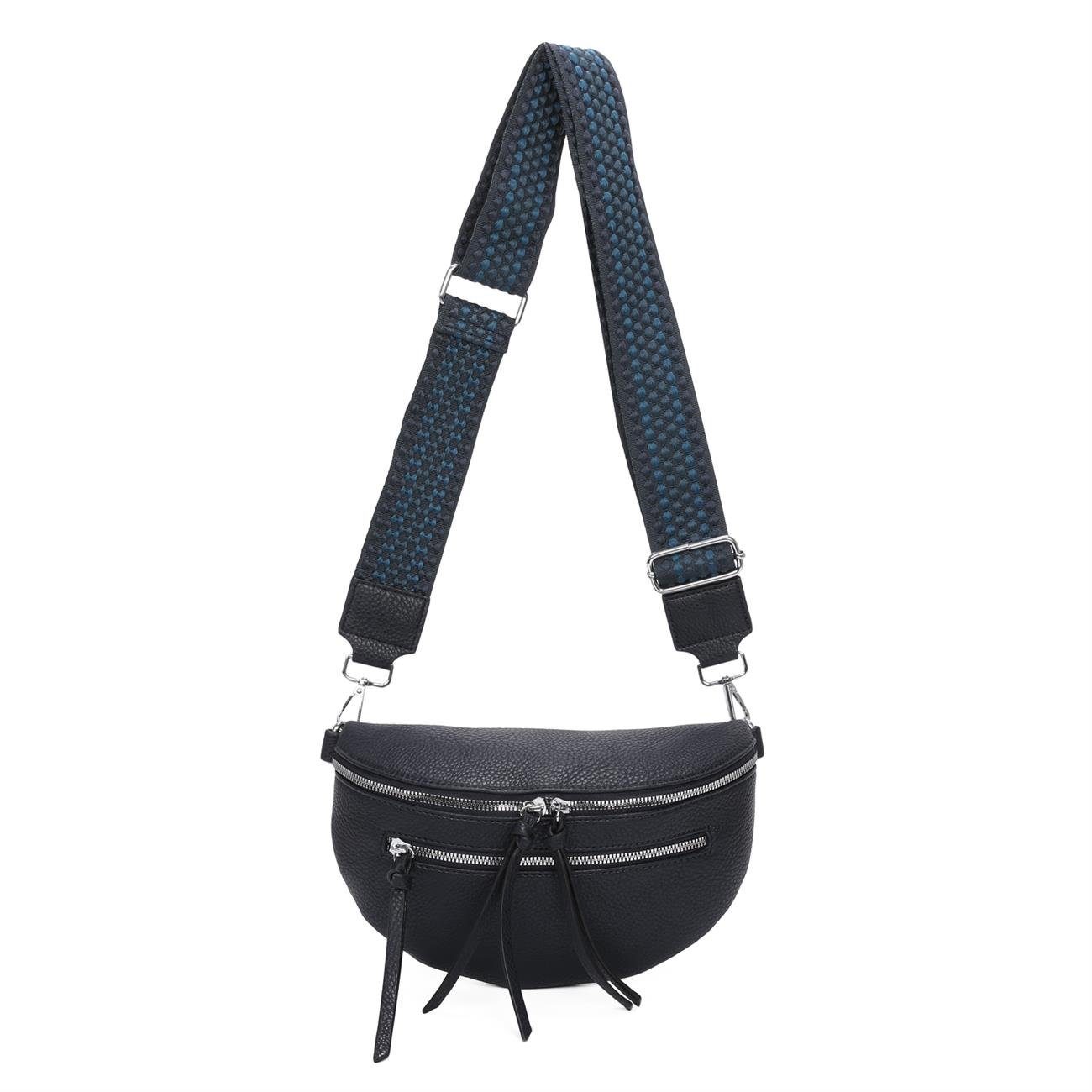 ITALYSHOP24 Schultertasche Damen Gürteltasche Umhängetasche CrossBody Schultertasche CrossOver, Brusttasche, Hüfttasche, Bodybag, Muster Taschengurt, leicht Gewicht