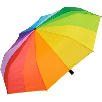 iX-brella Taschenregenschirm XXL Regenbogen Trekking-Schirm 16-Farben Automatik, riesig